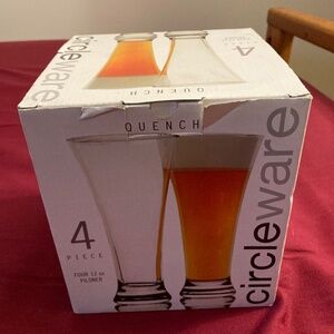 Set of 4 12 oz Pilsner glasses
